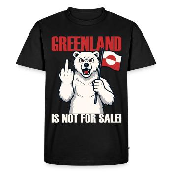 Le Groenland n’est pas à vendre - T-shirt Premium bio Homme - noir - Devant - Nico (187cm)