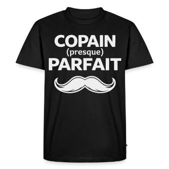 Perfect Boyfriend Humor Gift Man Mustache - Men's Premium Organic T-Shirt - black - Front - Nico (187cm)