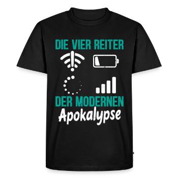 Nerd THE FOUR MODERN HORSEMEN OF THE APOCALYPSE - Men's Premium Organic T-Shirt - black - Front - Nico (187cm)