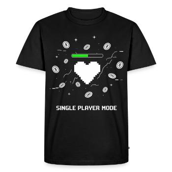 Cœur de joueur en mode solo - T-shirt Premium bio Homme - noir - Devant - Nico (187cm)