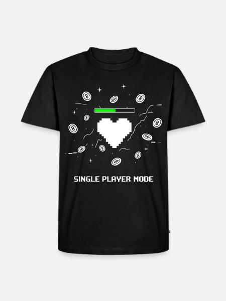 Single Player Mode Gamer Heart - Men's Premium Organic T-Shirt - black