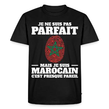 I Am Moroccan Man Morocco DNA - Men's Premium Organic T-Shirt - black - Front - Nico (187cm)