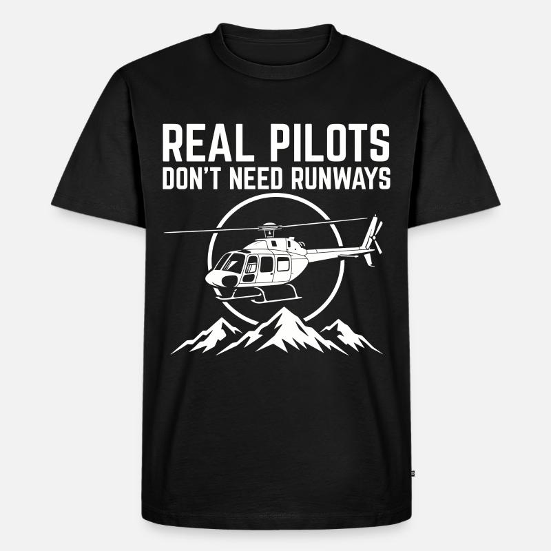 Hubschrauberpilot Helikopterpilot - Männer Premium Bio T-Shirt - Schwarz