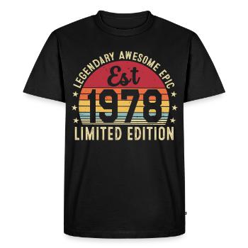 48th Anniversary - Vintage Gift 1978 - Men's Premium Organic T-Shirt - black - Front - Nico (187cm)