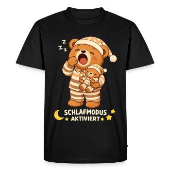 Chemise de nuit Pyjama de nuit Ours en peluche Mode veille - T-shirt Premium bio Homme - noir - Devant - Nico (187cm)