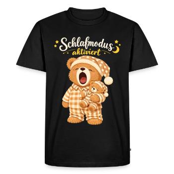 Chemise de nuit Pyjama de nuit Ours en peluche Mode veille - T-shirt Premium bio Homme - noir - Devant - Nico (187cm)