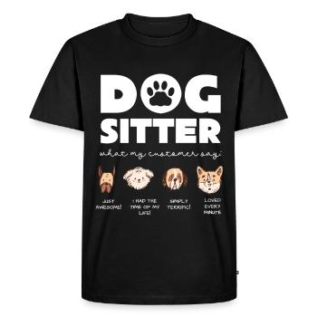 Humour de gardienne de chien : dessin de chiens mignons - T-shirt Premium bio Homme - noir - Devant - Nico (187cm)