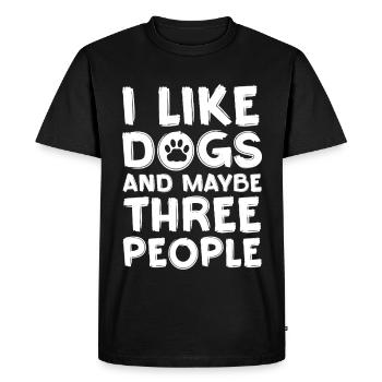 L’amour des chiens : seulement trois personnes - T-shirt Premium bio Homme - noir - Devant - Nico (187cm)