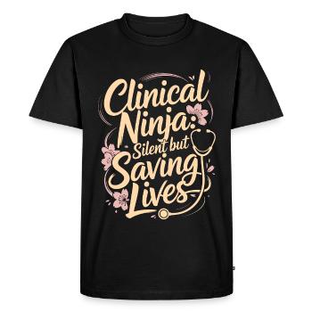 Infirmier praticien clinique Ninja Médecin - T-shirt Premium bio Homme - noir - Devant - Nico (187cm)