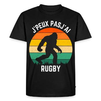 Sasquatch Rugby Retro Sun - Men's Premium Organic T-Shirt - black - Front - Nico (187cm)