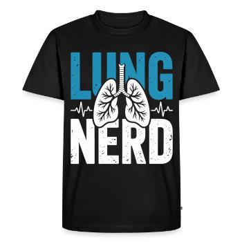 Graphisme de nerds pulmonaires - T-shirt Premium bio Homme - noir - Devant - Nico (187cm)