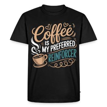 Coffee as the preferred Reinforcer - Men's Premium Organic T-Shirt - black - Front - Nico (187cm)