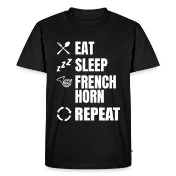Eat Sleep French Horn Repeat - Men's Premium Organic T-Shirt - black - Front - Nico (187cm)