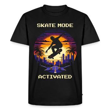 Skate Mode Enabled | Skateboarding - Men's Premium Organic T-Shirt - black - Front - Nico (187cm)
