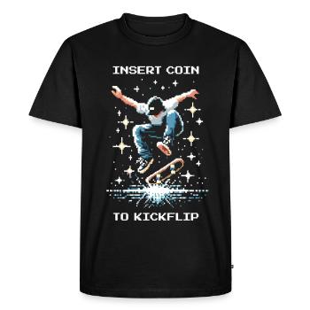 Insert Coin to Kickflip | Skate Trick - Men's Premium Organic T-Shirt - black - Front - Nico (187cm)