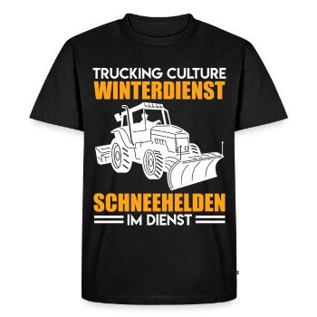 Déneige SERVICE D’HIVER DE LA CULTURE DU CAMIONNAGE Drôle - T-shirt Premium bio Homme - noir - Devant - Nico (187cm)