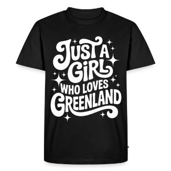 Just a Girl who Loves Greenland Grönland Fan - Men's Premium Organic T-Shirt - black - Front - Nico (187cm)