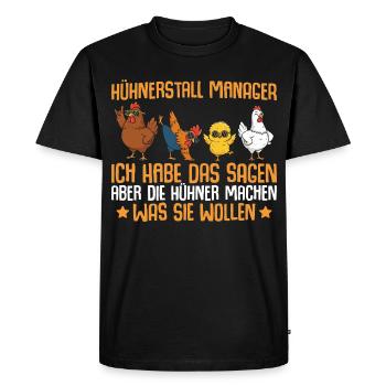 Gérant de poulailler Farmer Chicken - T-shirt Premium bio Homme - noir - Devant - Nico (187cm)