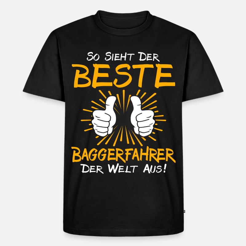 Baggerfahrer Geschenkidee - Männer Premium Bio T-Shirt - Schwarz