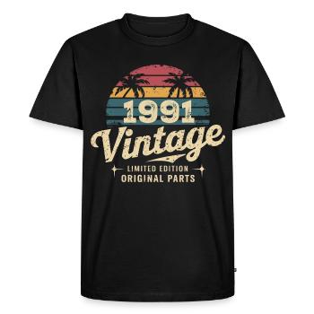 Awesome Since 1991 1991 Birthday Gift - Men's Premium Organic T-Shirt - black - Front - Nico (187cm)