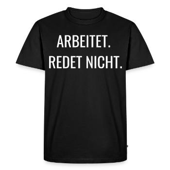 Ça marche, ça ne parle pas | Chemise de travail - T-shirt Premium bio Homme - noir - Devant - Nico (187cm)