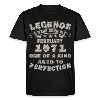 Février 1971 - Don février 1971 - T-shirt Premium bio Homme - noir - Devant - Nico (187cm)
