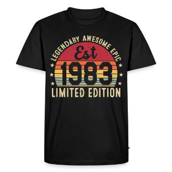 43rd Anniversary - Vintage Gift 1983 - Men's Premium Organic T-Shirt - black - Front - Nico (187cm)