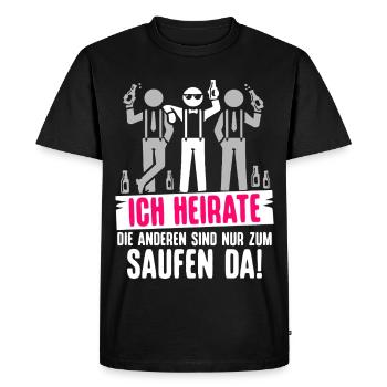 T-shirt du marié Enterrement de vie de garçon Garçons Enterrement de vie de garçon - T-shirt Premium bio Homme - noir - Devant - Nico (187cm)