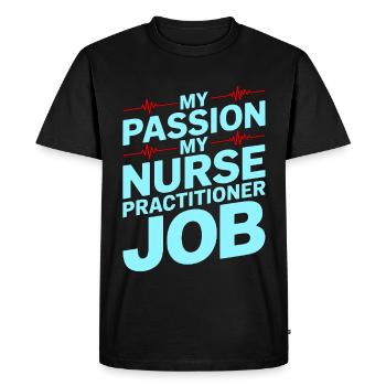 Infirmière praticienne Ma passion Ma Infirmerie Avancée - T-shirt Premium bio Homme - noir - Devant - Nico (187cm)