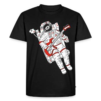 Astronaute guitariste - T-shirt Premium bio Homme - noir - Devant - Nico (187cm)