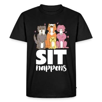 Un « dog gang sitting » a lieu - T-shirt Premium bio Homme - noir - Devant - Nico (187cm)