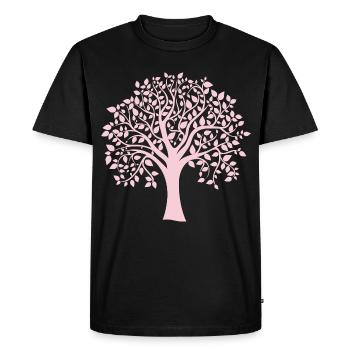 Silhouette icône Arbre Jumbo rose imprimé - T-shirt Premium bio Homme - noir - Devant - Nico (187cm)