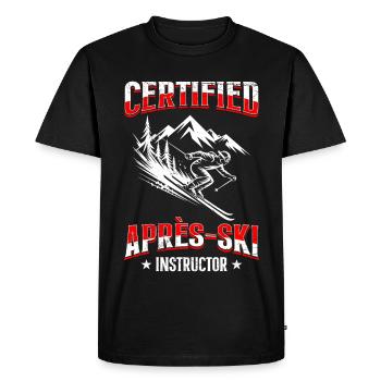 Skiing CERTIFIED APRÈS-SKI INSTRUCTOR FUNNY - Men's Premium Organic T-Shirt - black - Front - Nico (187cm)