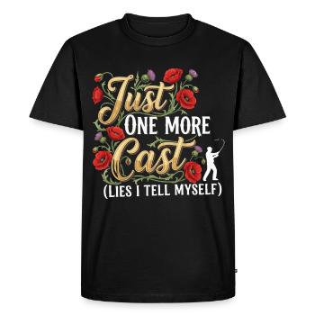 Encore un lancer de mensonges, je me dis en pêchant - T-shirt Premium bio Homme - noir - Devant - Nico (187cm)