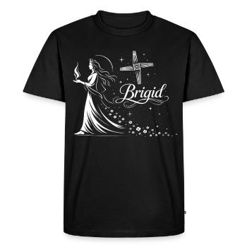 Déesse celtique Brigid imbolc avec la flamme - T-shirt Premium bio Homme - noir - Devant - Nico (187cm)