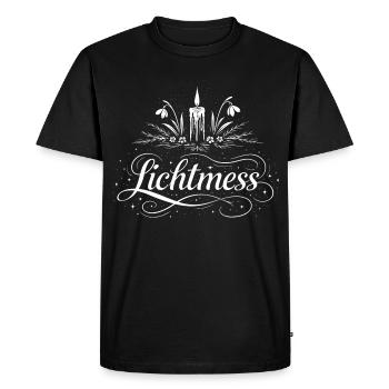 Bougie de la Chanderole et symbole du perce-neige - T-shirt Premium bio Homme - noir - Devant - Nico (187cm)