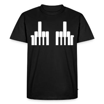 Touches de piano Doigts du majeur - T-shirt Premium bio Homme - noir - Devant - Nico (187cm)
