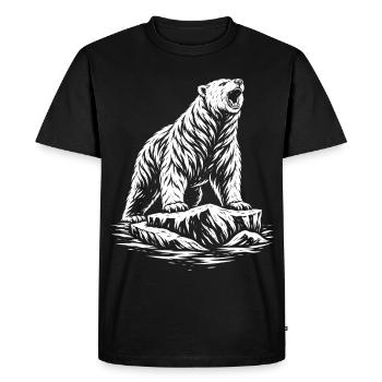 Tribal Polar Bear – Wild Polar Bear Motif - Men's Premium Organic T-Shirt - black - Front - Nico (187cm)
