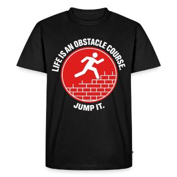 Parkour Life Obstacle Course Hindernislauf - Men's Premium Organic T-Shirt - black - Front - Nico (187cm)