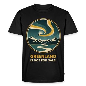 Greenland Is Not For Sale Aurora - Men's Premium Organic T-Shirt - black - Front - Nico (187cm)