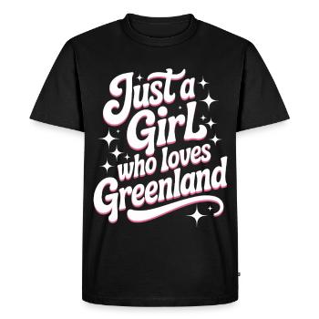 Just a Girl who Loves Greenland Grönland Fan - Men's Premium Organic T-Shirt - black - Front - Nico (187cm)