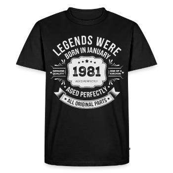 Millésime 1981 Anniversaire 1981 Limited Edition - T-shirt Premium bio Homme - noir - Devant - Nico (187cm)