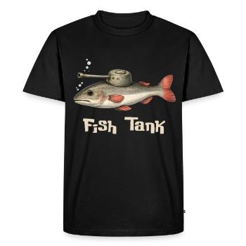 Aquarium – Jeu de mots drôles de poissons - T-shirt Premium bio Homme - noir - Devant - Nico (187cm)