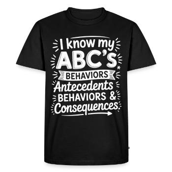 Comportement ABC : causes, comportements, conséquences - T-shirt Premium bio Homme - noir - Devant - Nico (187cm)