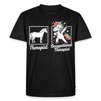 Flair d’ergothérapie licorne - T-shirt Premium bio Homme - noir - Devant - Nico (187cm)