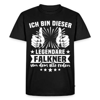Légende du Fauconnier - T-shirt Premium bio Homme - noir - Devant - Nico (187cm)