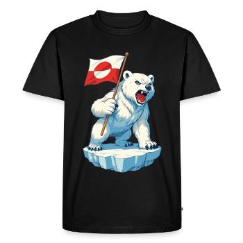 Greenland Flag Greenland Is Not For Sale - Men's Premium Organic T-Shirt - black - Front - Nico (187cm)