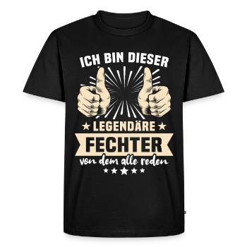 Dictons des escrimeurs - T-shirt Premium bio Homme - noir - Devant - Nico (187cm)