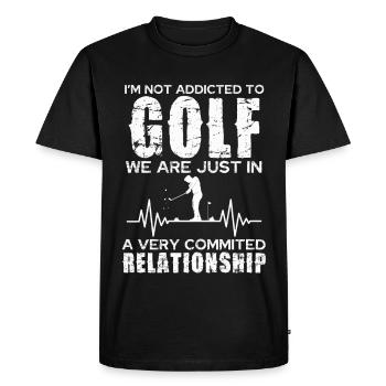 Golf Relationship: Committed Passion - Men's Premium Organic T-Shirt - black - Front - Nico (187cm)
