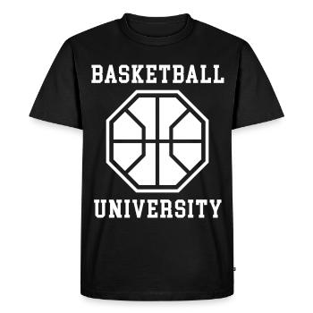 Emblème de l’Université de basketball - T-shirt Premium bio Homme - noir - Devant - Nico (187cm)